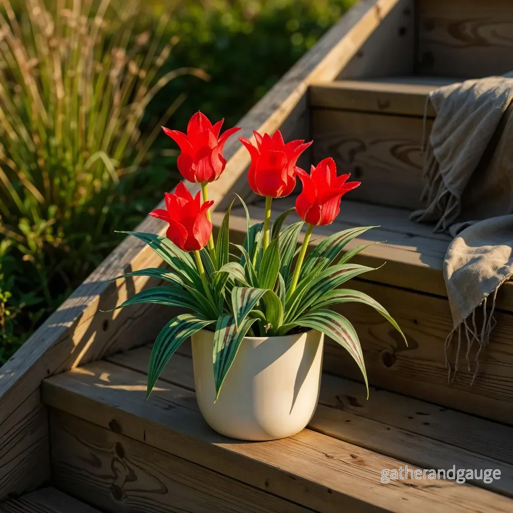 Green boutiQ - Bloembollen - Tulp Greigii Red - Kleur Rood - 15 stuks - Bolmaat 11/12 - XXL Pack - Bild 3