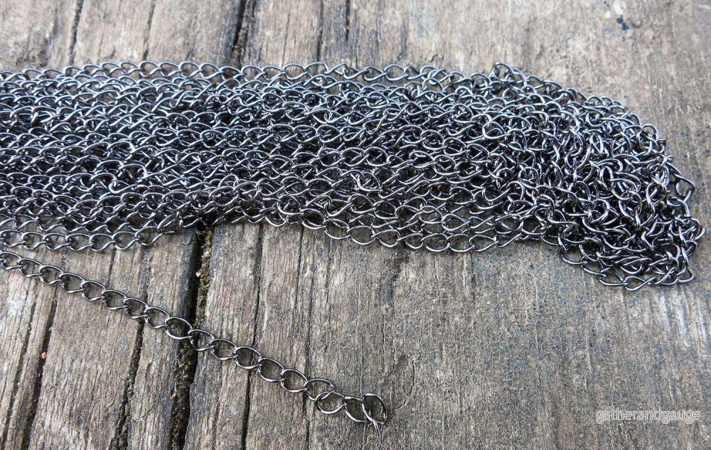 Kedja Gunmetalfärgad - Enkel 3,2x4,8 mm, 5 meter