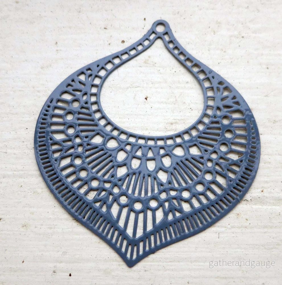 Berlock Grå – Stor Rund Droppe 60x47mm, 1 styck