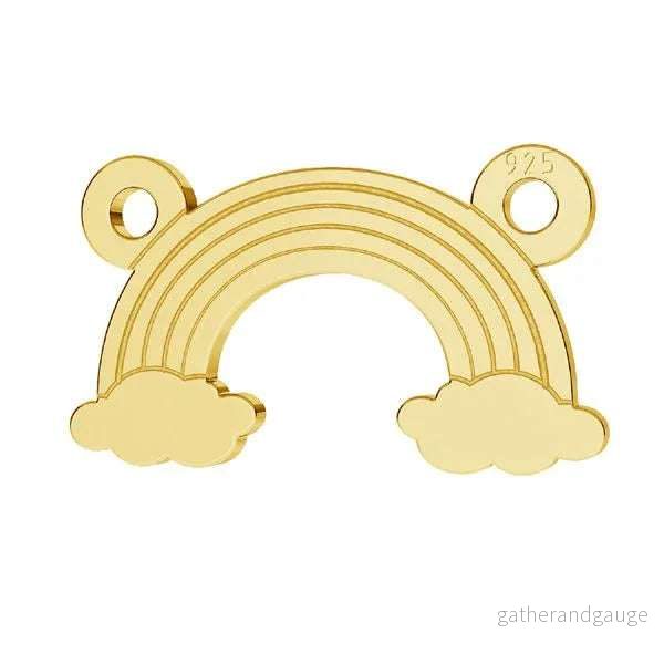 Connector 925 Silver 24K Gold – Regnbåge 13mm 1 styck Connector 925 Silver 24K Gold – Regnbåge 13mm 1 styck