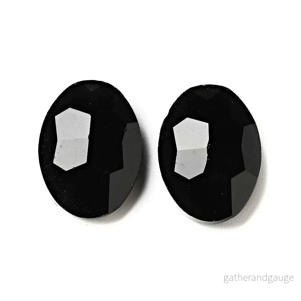 Kinesisk Strass - Oval Black 18x13mm 1 styck