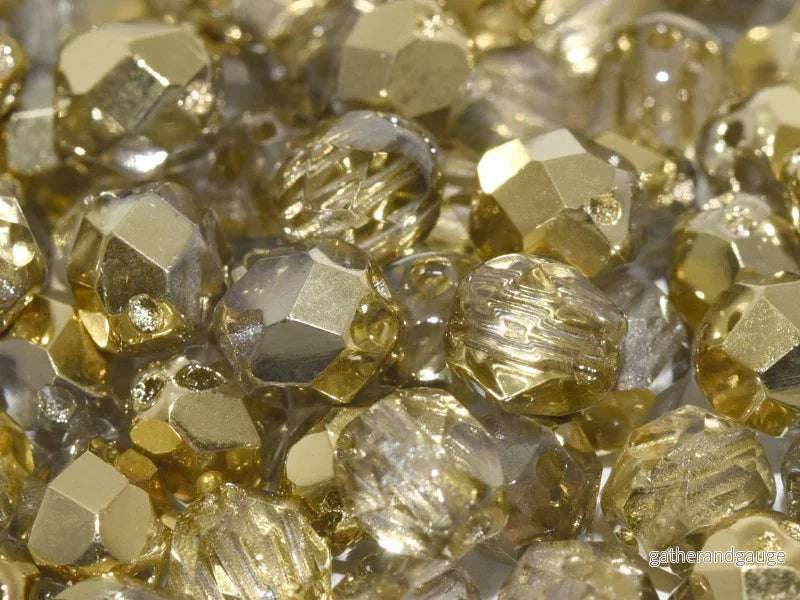 Facetterade RounTrio - Crystal Amber 6mm, 20-pack