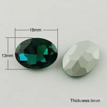Kinesisk Strass - Oval Emerald 18x13mm 1 styck