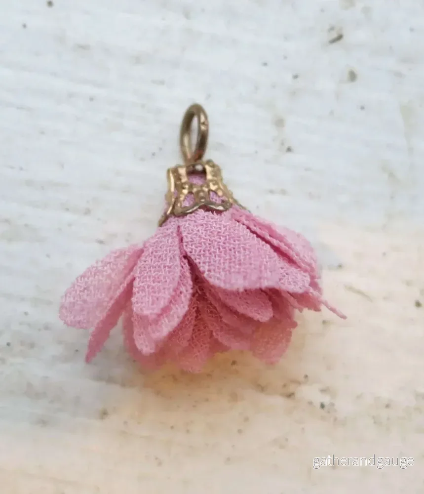 Tyg Tofs - Rund Rosa 16mm 1 styck