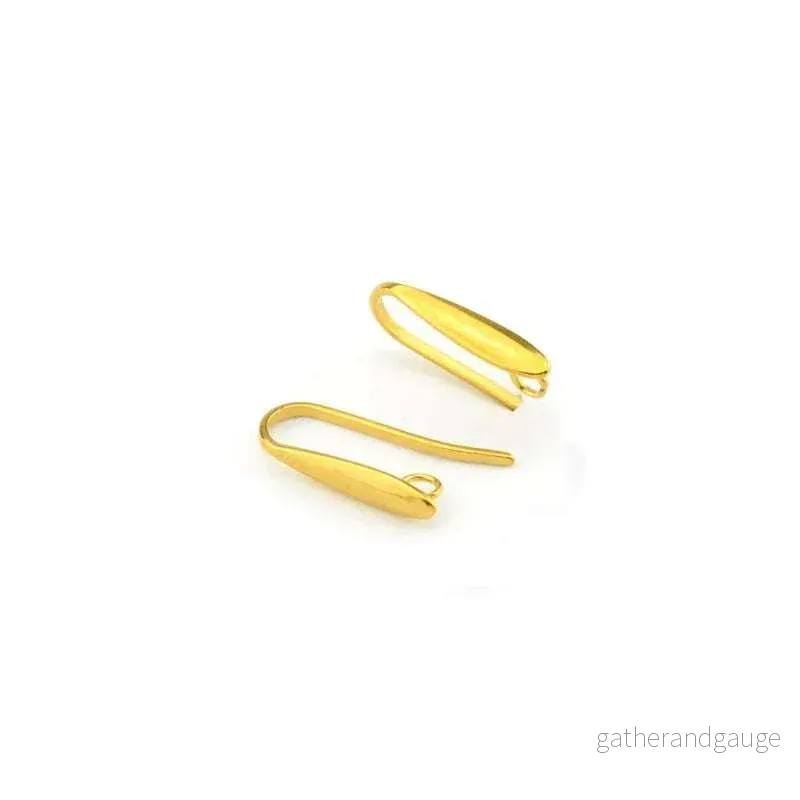 Örkrok Rostfritt Stål - Rak Modell 17x8,5mm Guldfärgad, 2-Pack