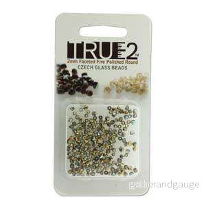 Tjeckiska Firepolish - Crystal Gold Rainbow, True 2 mm, 2 gram