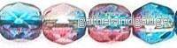 Tjeckiska Firepolish - Fuchsia / Sapphire 4 mm 50-pack