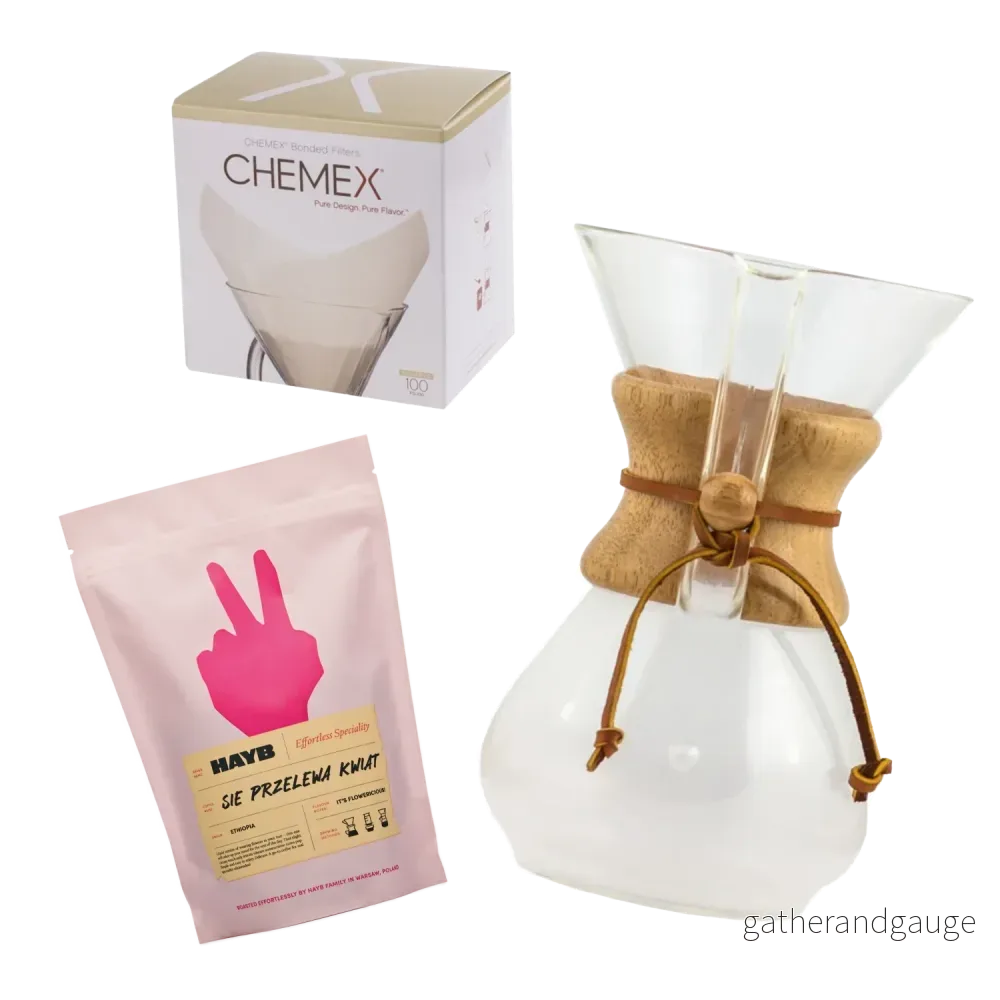 Chemex Startkit - Kaffeset - Chemex 6 koppar + Filter + Flowery Bryggkaffe