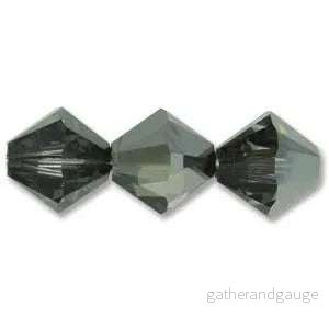 Swarovski crystals Bicone (5328) - Crystal Silver Night 4mm, 10-pack