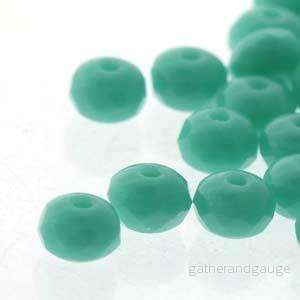 Tjeckiska Firepolish Donut – Green Turkos 4x7mm, 1 sträng Tjeckiska Firepolish Donut – Green Turkos 4x7mm, 1 sträng