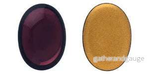 Cabochon Oval - Med Amethyst Gold Matte Foiled 25x18mm