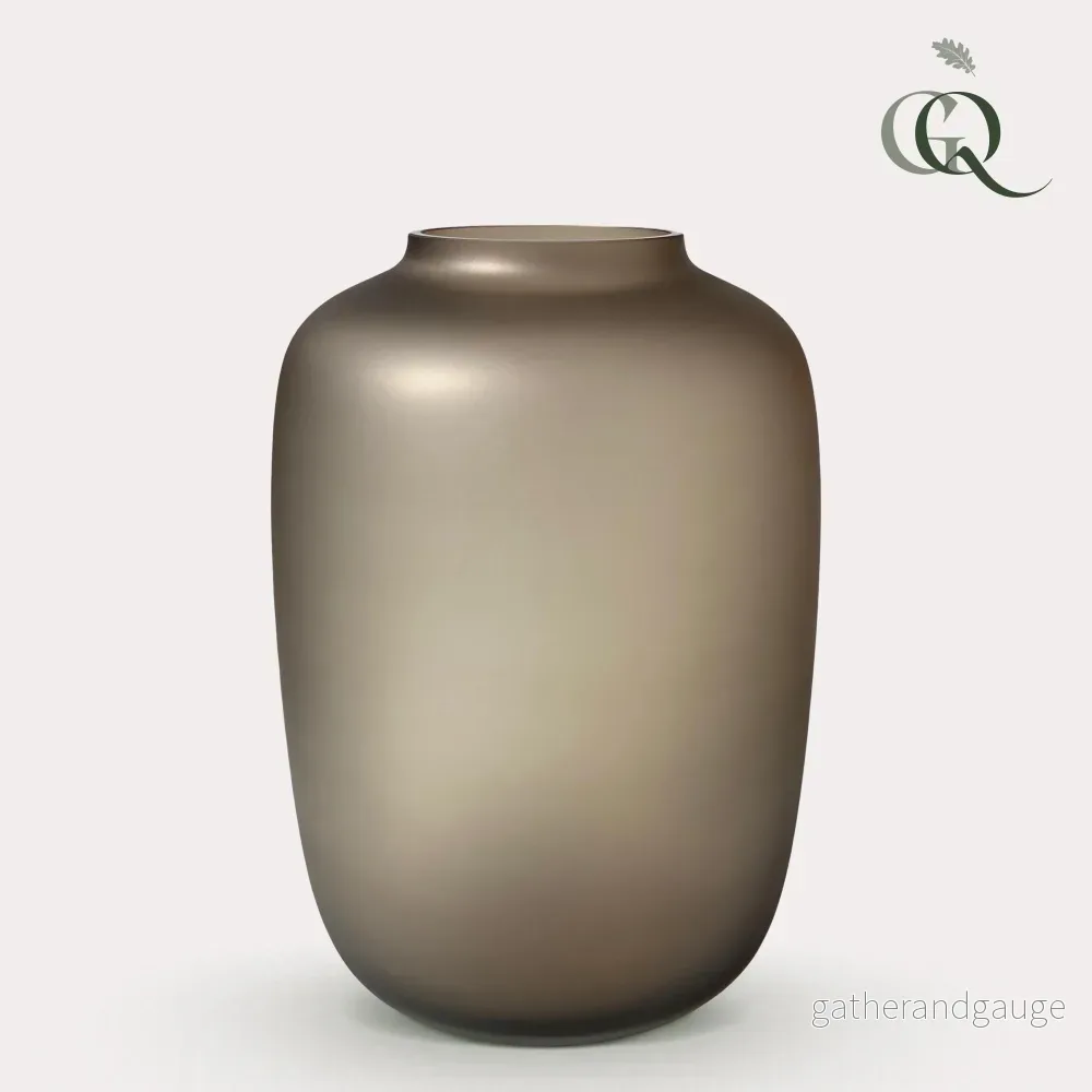 Taupe glasvas - h35cm, Ø25cm - Bild 2