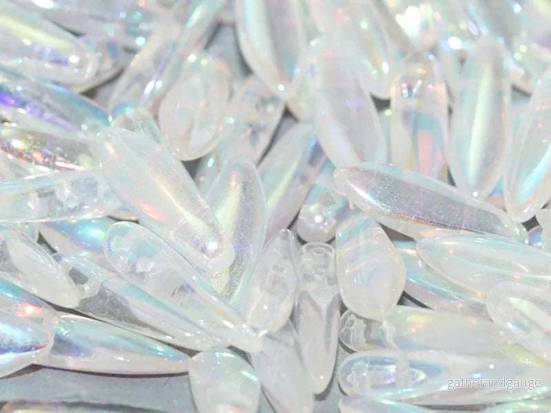 2-hole Dagger – Crystal Full AB 5x16mm, 10-pack 2-hole Dagger – Crystal Full AB 5x16mm, 10-pack
