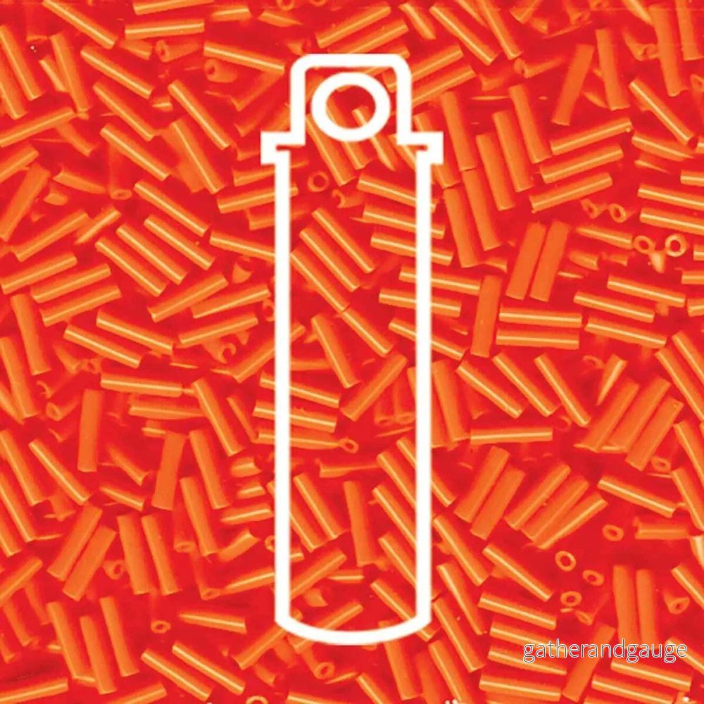 Miyuki Bugle Beads - Opaque Orange 6 mm, 17 gram