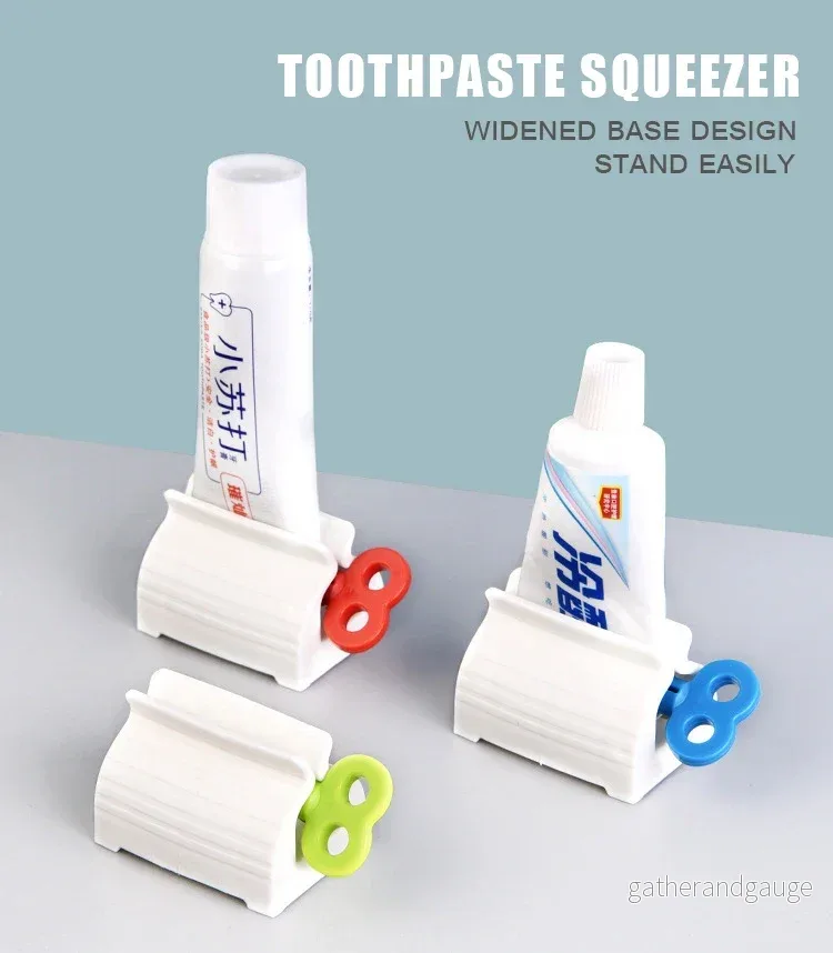 Tandkräm Squeezers, tandkrämsdispenser, klämma av plast för badrummet för användning med tandkräm och handkräm - Bild 2