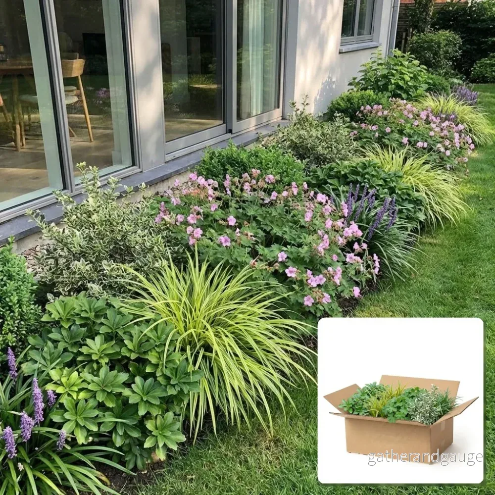 Pack Massif Soleil & Mi-Ombre Rose & Blanc (Herbe Aux Turquoises) - 30 plantes - Bild 2