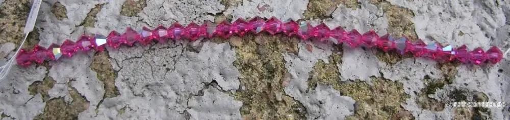 Tjeckiska MC Bicone - Fuchsia AB 4 mm, 1 sträng - Bild 2