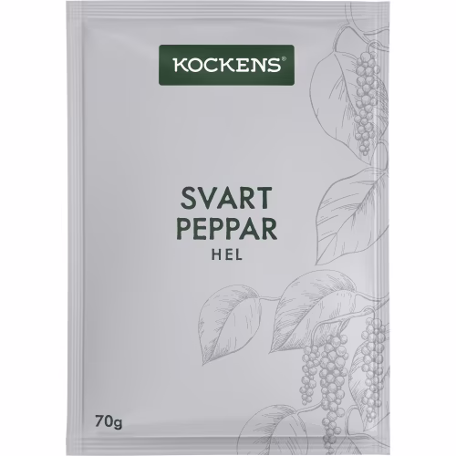 Kockens Svartpeppar Hel Påse 70g Kockens Svartpeppar Hel Påse 70g