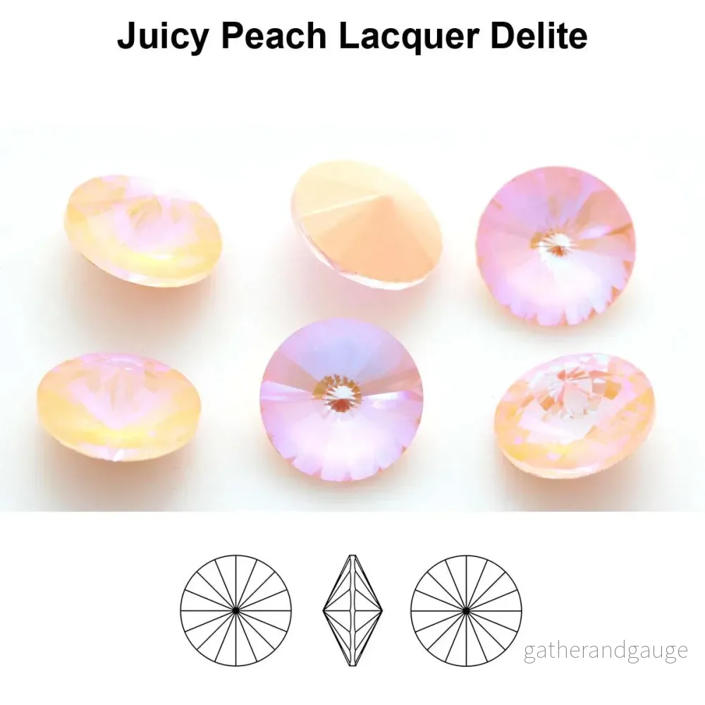Aurea Crystals A1122 Rivoli – Juicy Peach Lacquer DeLite 14mm 1 styck Aurea Crystals A1122 Rivoli – Juicy Peach Lacquer DeLite 14mm 1 styck