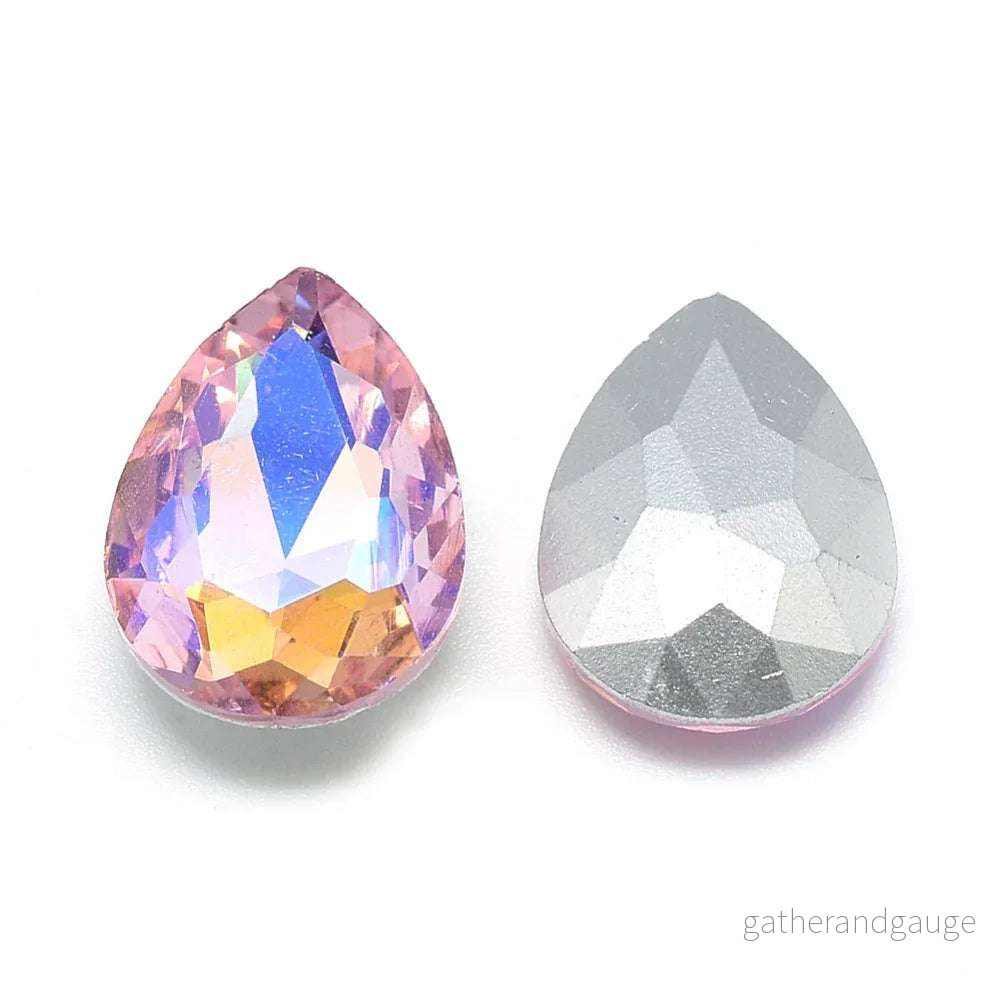 Kinesisk strass - Teardrop Pearl Pink Shimmer 18x13mm 1 styck