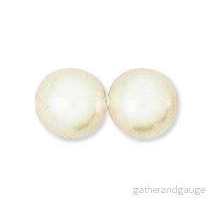 Tjeckiska vaxade glaspärlor - White 3mm, 1 sträng - Bild 2