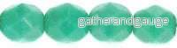 Tjeckiska Firepolish - Opaque Green Turquoise 6mm, 25-pack