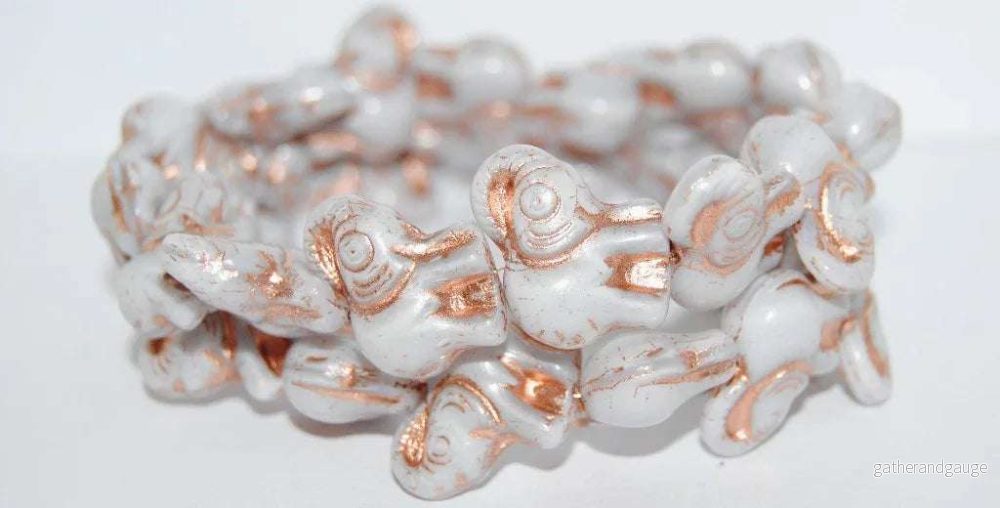 Glaspärla Elefant – Pale lavender with copper 20mm 1 styck