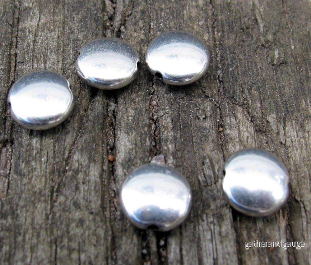 Mellandel Silverpläterad - Platt rund 7,6mm, 5-pack