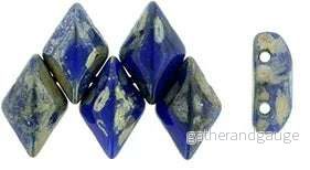 Matubo Gemduo - Opaque Blue Silver Picasso 8x5mm, 10 gram