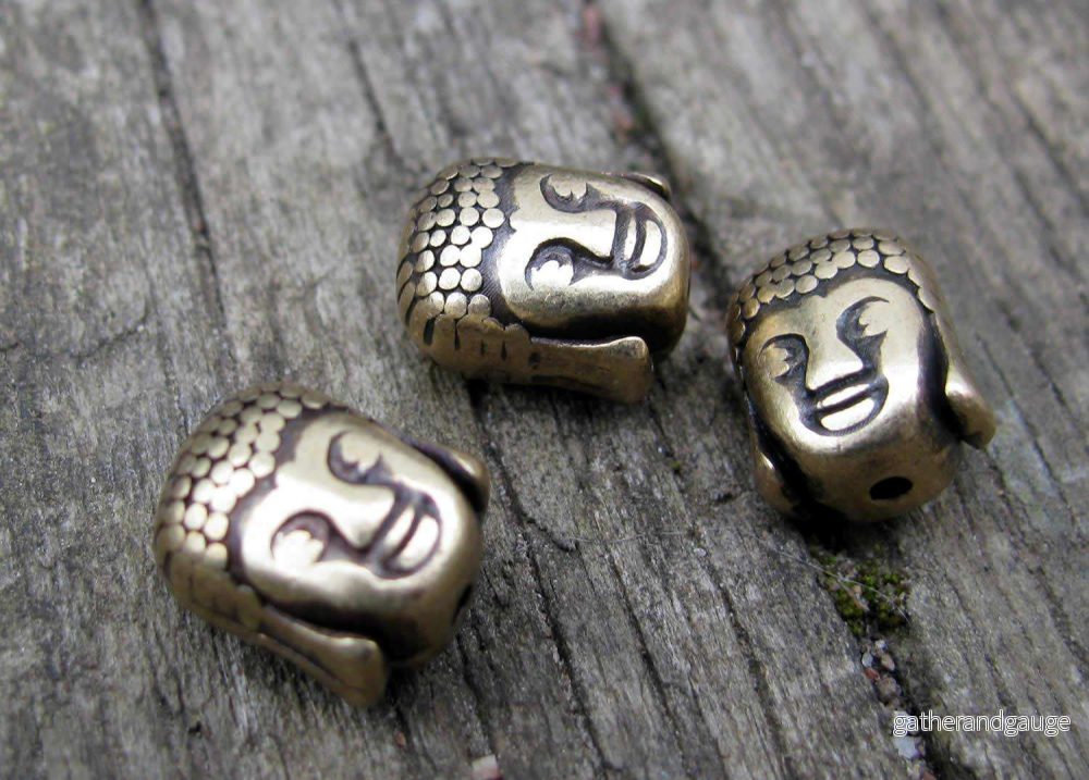 Mellandel Bronsfärgad Buddha Huvud 10x8mm - 3-pack - Bild 2