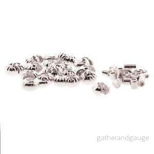 Basic Elements - Crimp tube and crimp cover, 4mm corrugated, Silver plated, 48- pack - Bild 3
