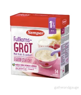 Fullkornsgröt med Frukt & Yoghurt Från 1,5år