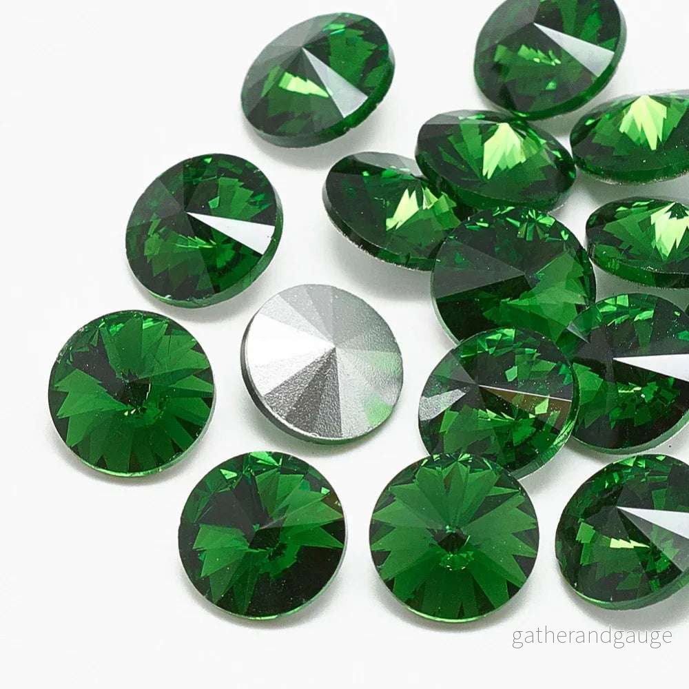 Kinesisk strass - Rivoli Green 10mm 1 styck - Bild 2