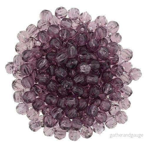 Tjeckiska Melon Round – Amethyst 3mm 50-pack
