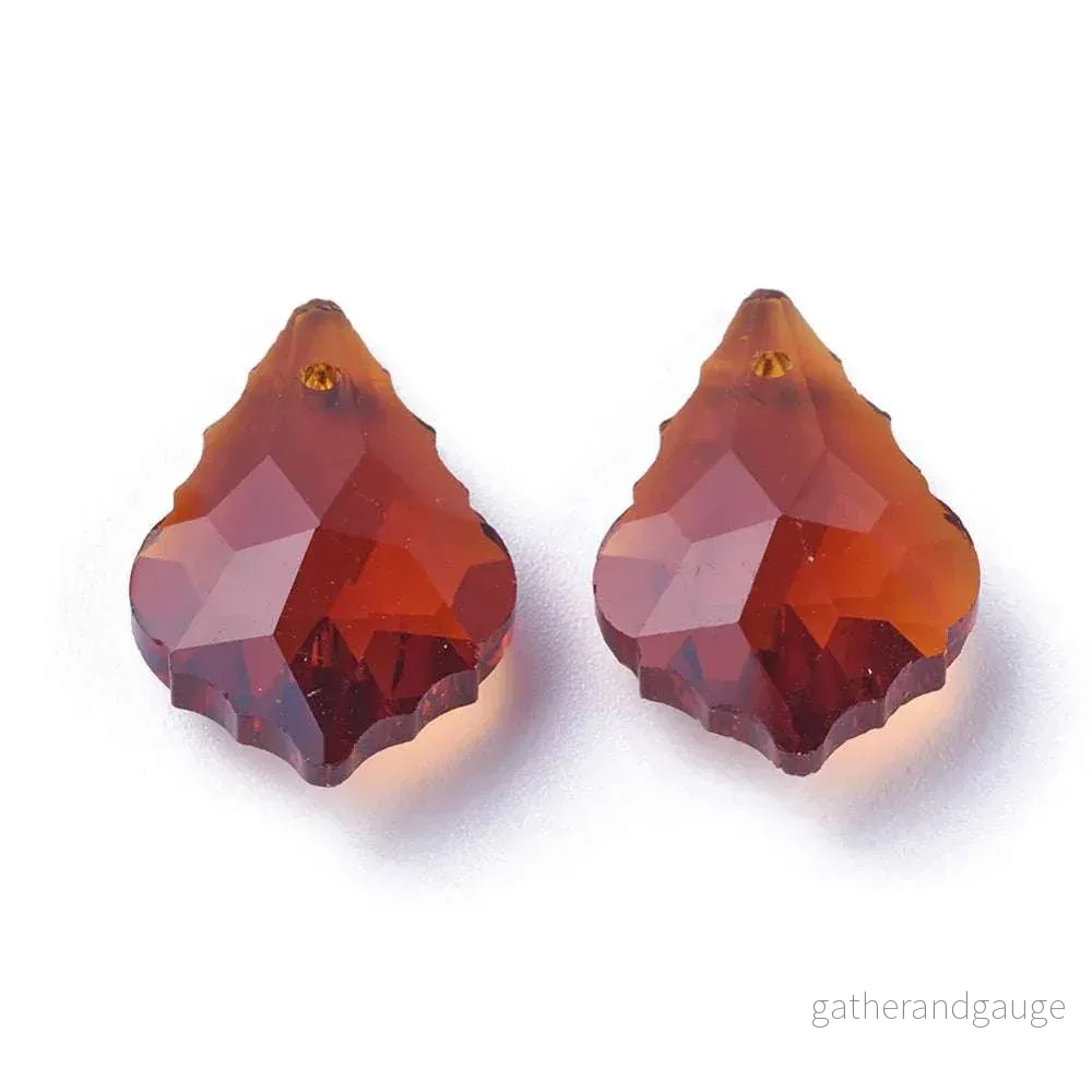 Facetterat hänge – Leaf Pendant Sienna 22x16mm 1 styck