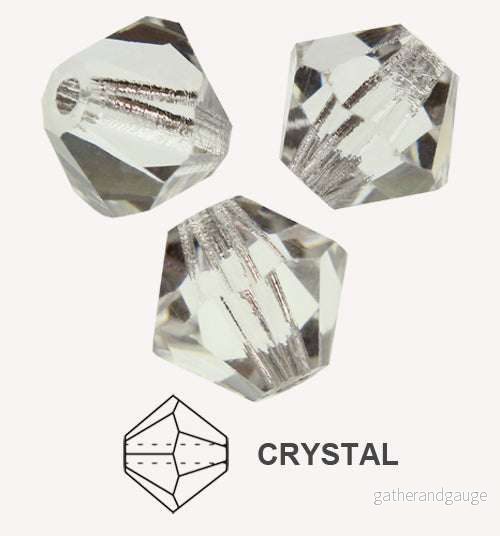 Tjeckiska MC Bicone - Crystal, 3 mm, 40- pack