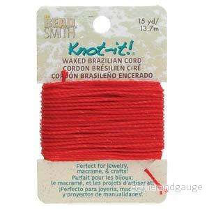 Knot-it Waxed Brazilian cord – Crimson 13,7 m