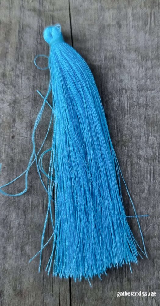 Hänge tassel polyester – Ljusblå 90mm 1 styck