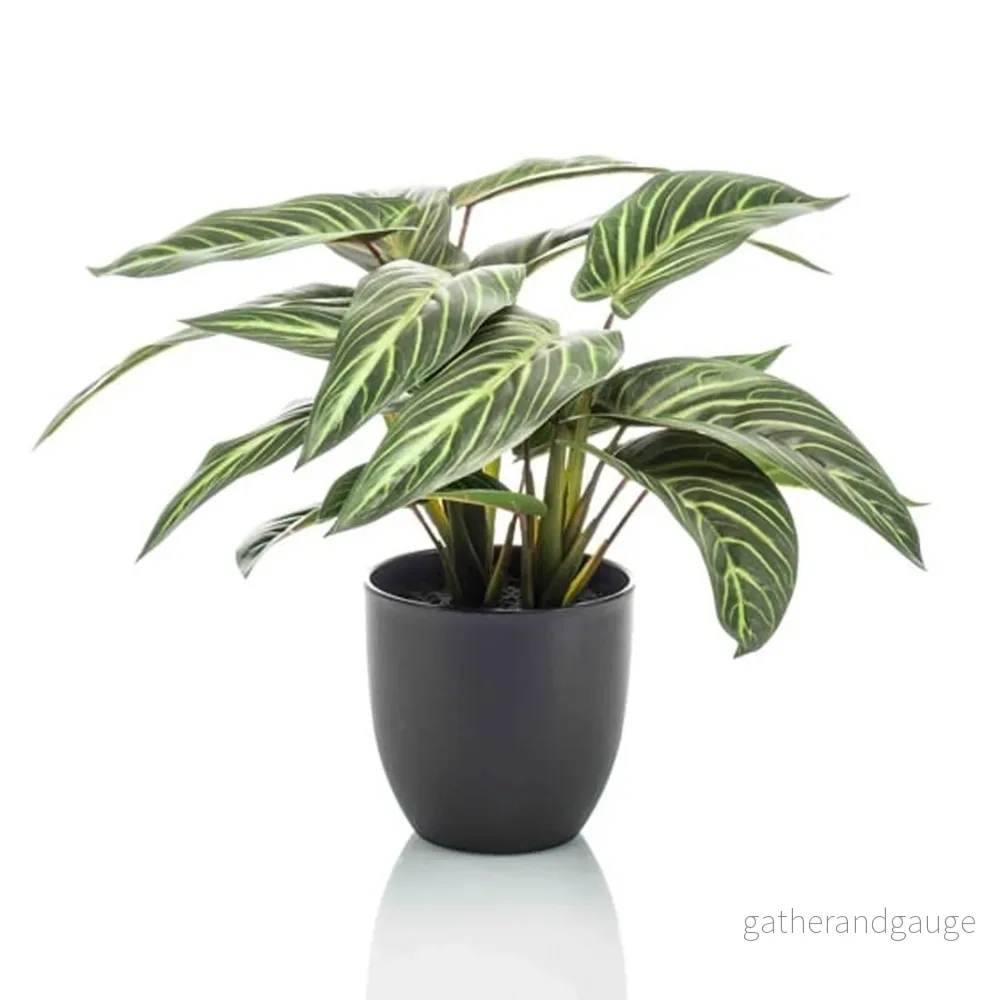 Calathea artificiel och kruka h40cm - Bild 2