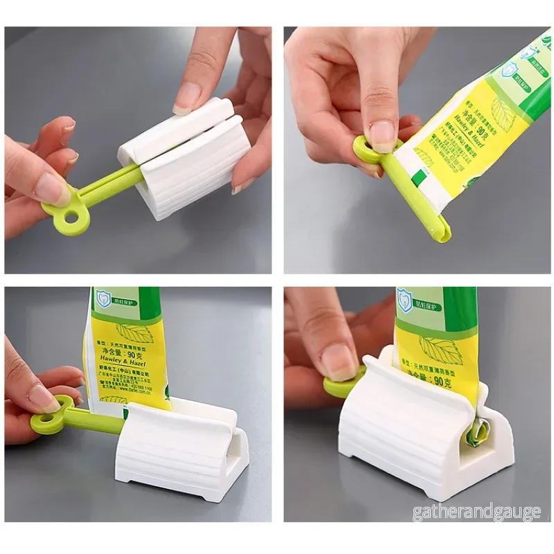 Tandkräm Squeezers, tandkrämsdispenser, klämma av plast för badrummet för användning med tandkräm och handkräm