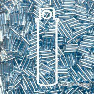 Miyuki Bugle Beads - Silverlined Light Blue 6 mm, 17 gram