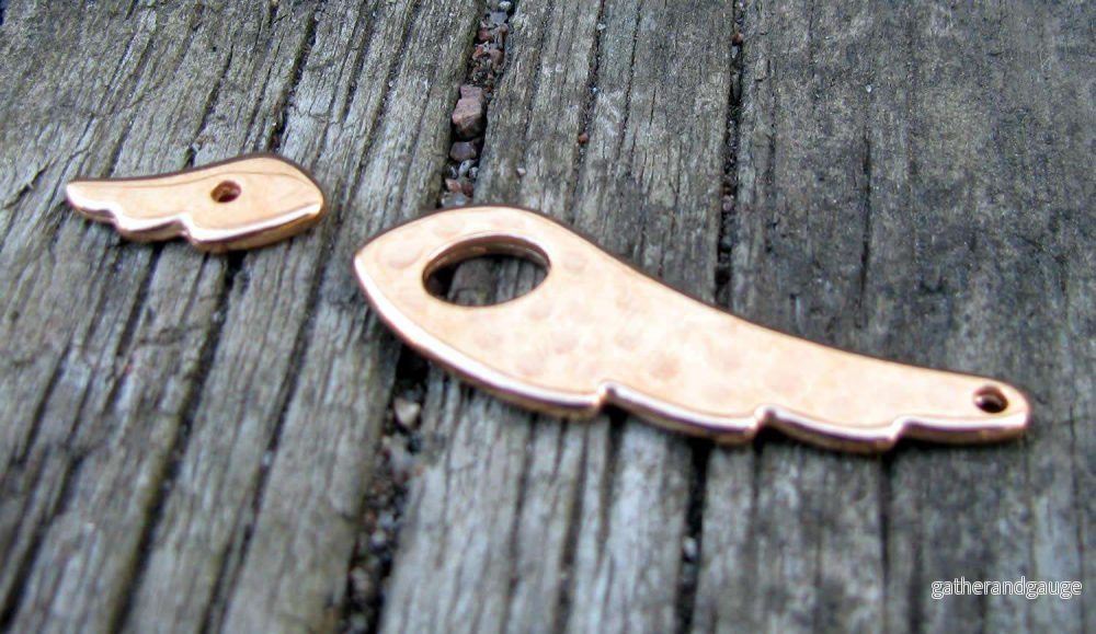 Stavlås Roséguldfärgat - Vinge 38x7mm, 1 set - Bild 2