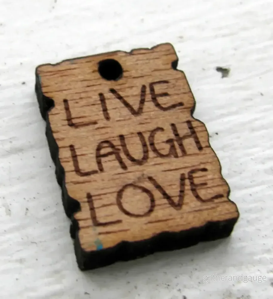 Hänge Trä - Live Laugh Love 22x15mm - Bild 2