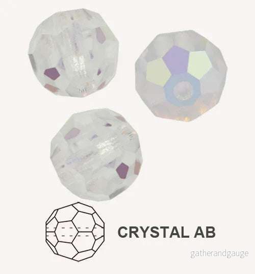 Preciosa Facetterad Rund - Crystal AB 4mm, 20-pack