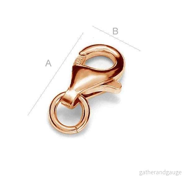 Klolås 925 Silver 18K Rose Gold – 9mm 1 styck Klolås 925 Silver 18K Rose Gold – 9mm 1 styck