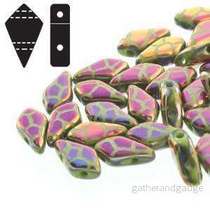 Kite Bead - Wasabi Laser Cracked 9x5mm 5 gram