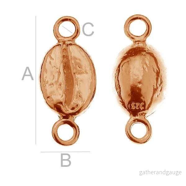 Connector 925 Silver 18K Rose Gold – Kaffeböna 17mm 1 styck Connector 925 Silver 18K Rose Gold – Kaffeböna 17mm 1 styck