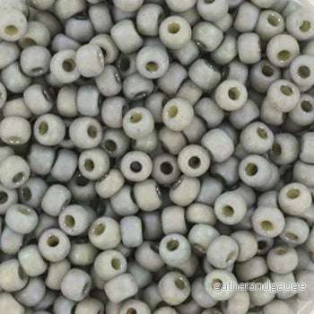 Miyuki Seed Beads - Opaque Glazed Frosted Rainbow Cadet Grey 8/0, 10 Gram