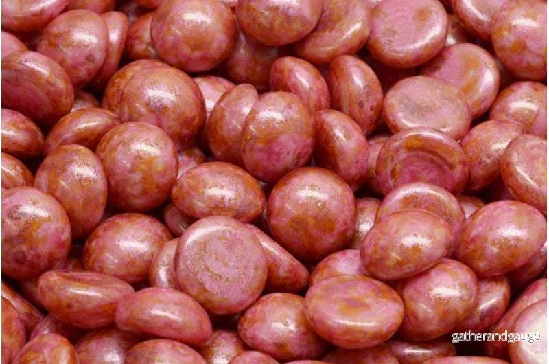 Cabochon – Opaque Rose Spotted 10mm 10-pack Cabochon – Opaque Rose Spotted 10mm 10-pack
