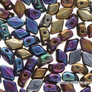 Matubo Mini Gemduo - Jet Rainbow Iris 6x4mm, 5 gram